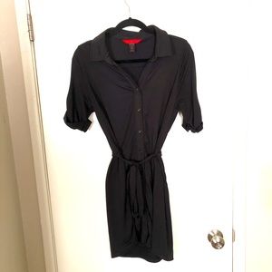 Black collared dress